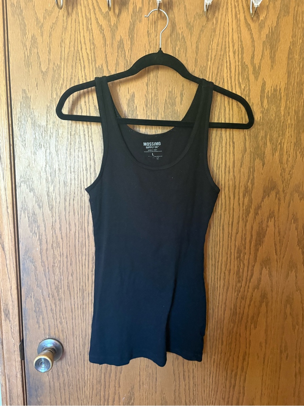 Mossimo Supply Co. Black Ribbed Fitted Tank Top ***